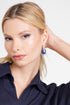 Navy Marble Tear Drop Earring